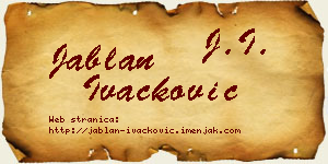 Jablan Ivačković vizit kartica